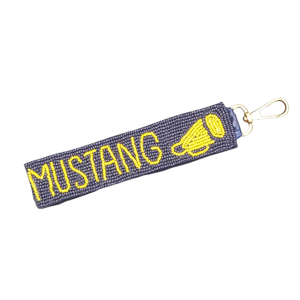 Mustang Beaded Keychain