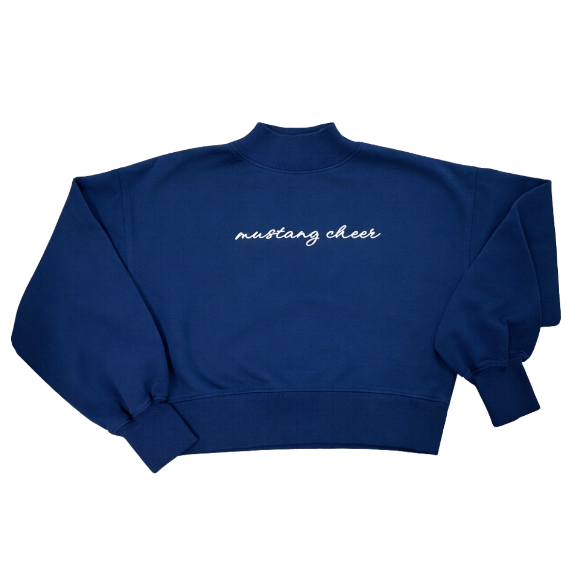 Mustang Cheer Dainty Mock Neck Crew