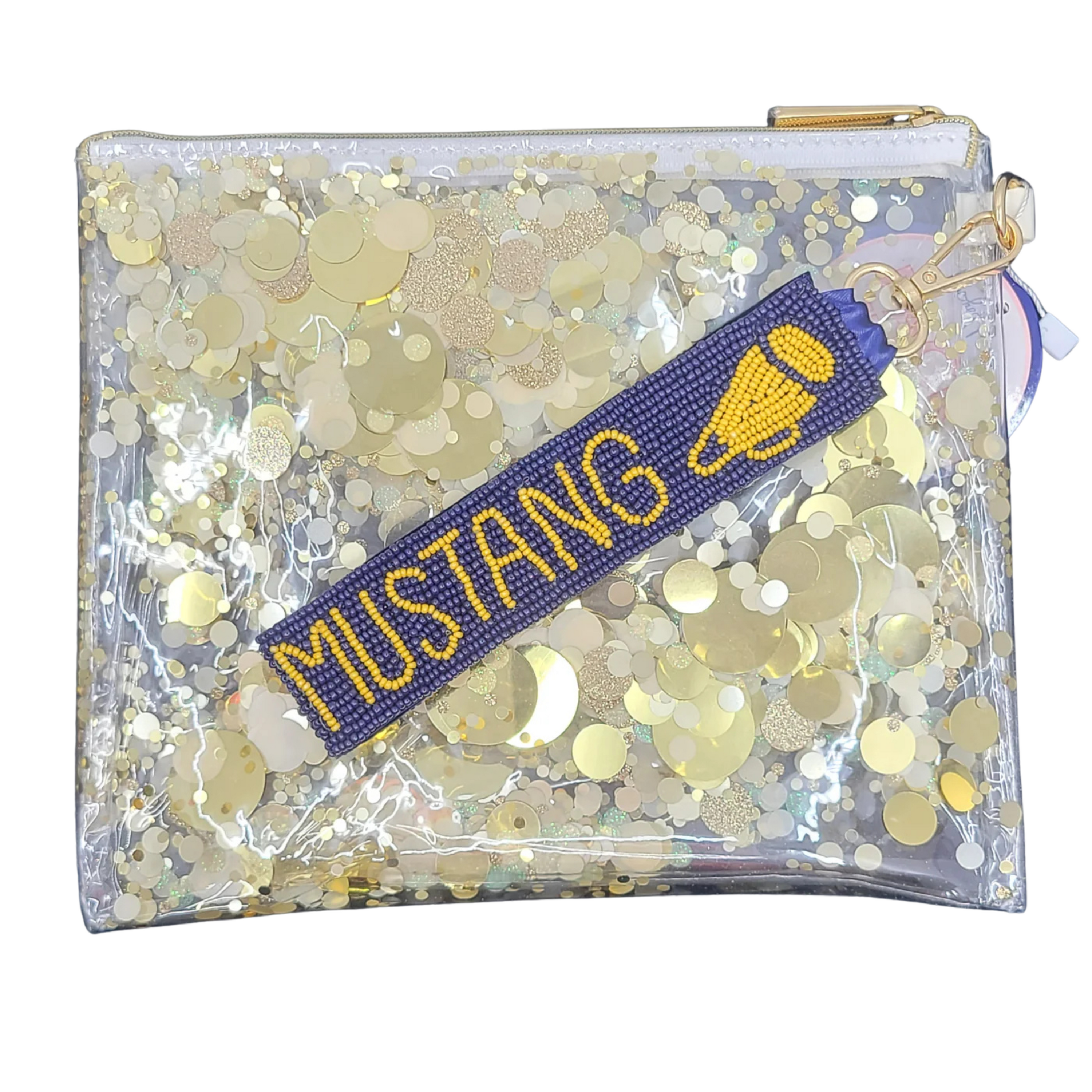 Mustang Beaded Keychain