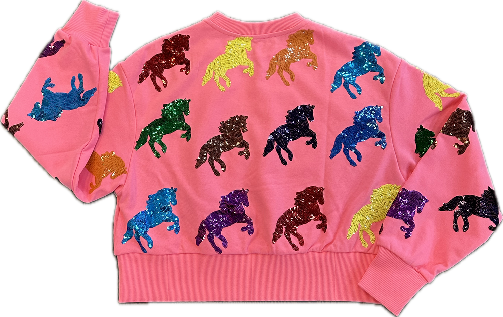 Neon Pink Mustang Sweatshirt