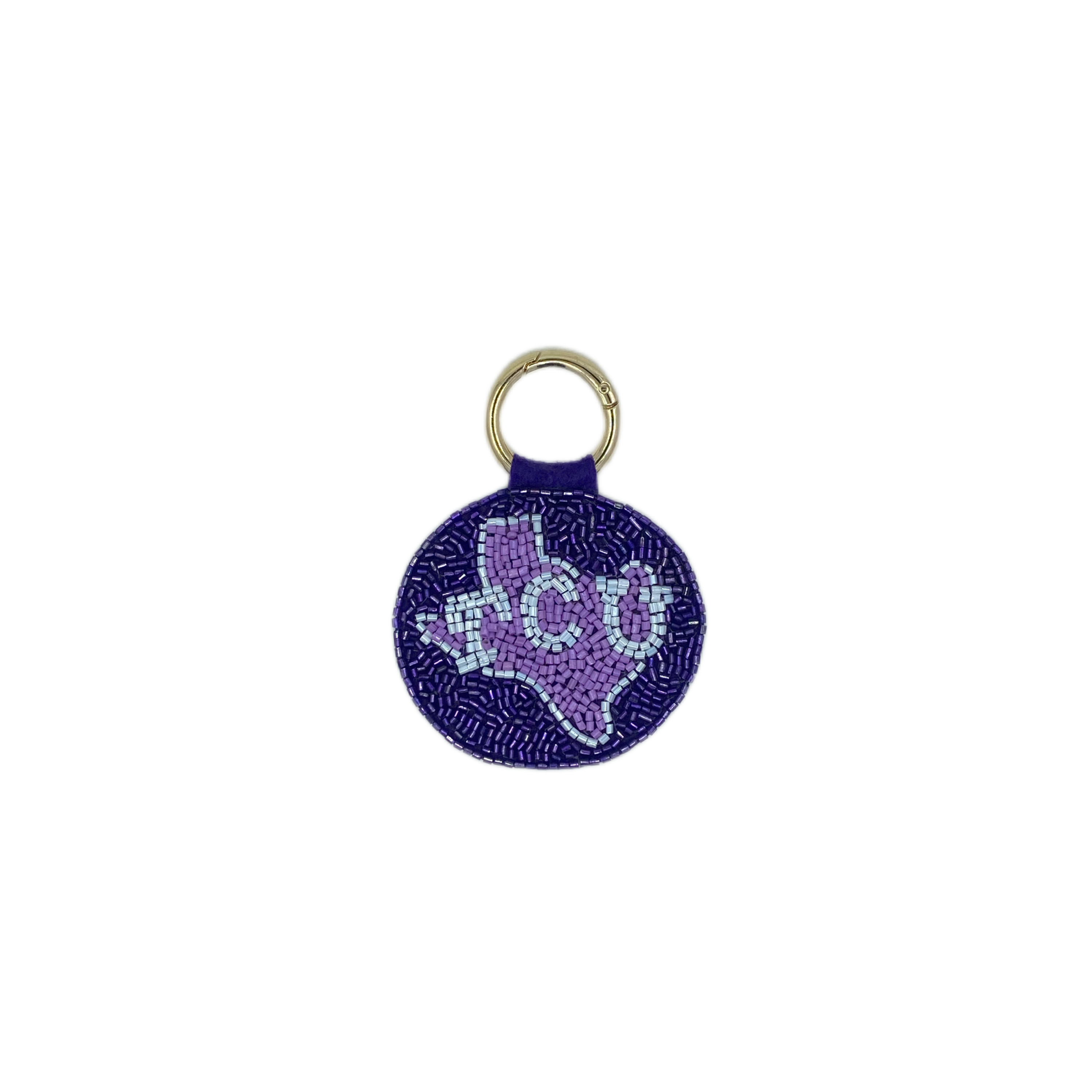 Purple Texas Keychain Bag Tag