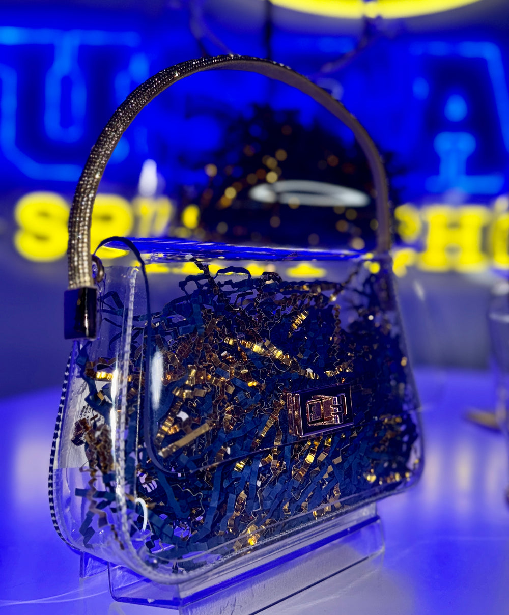 Stadium Bag w/Rhinestone Handle