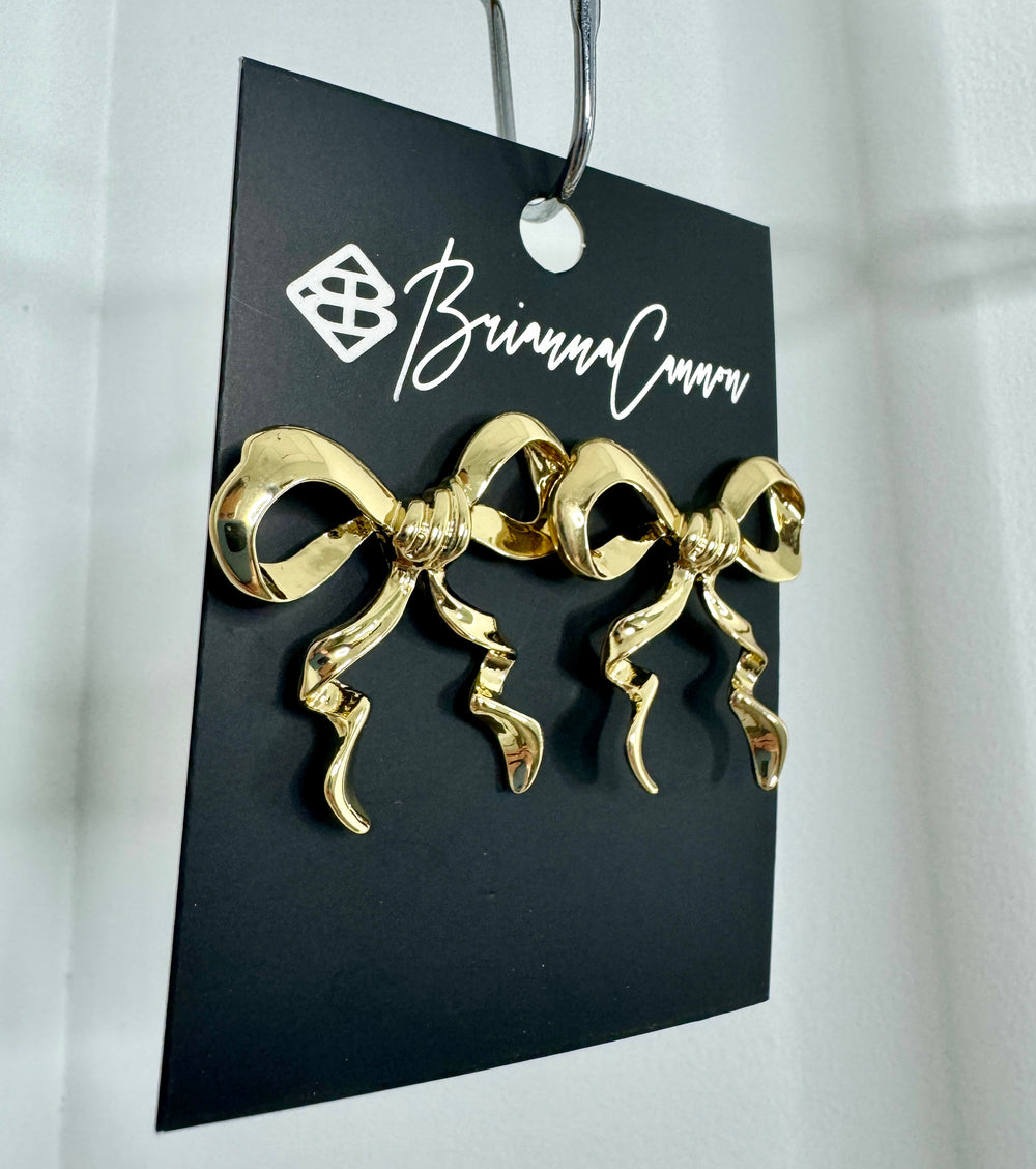 Gold Bow Earrings