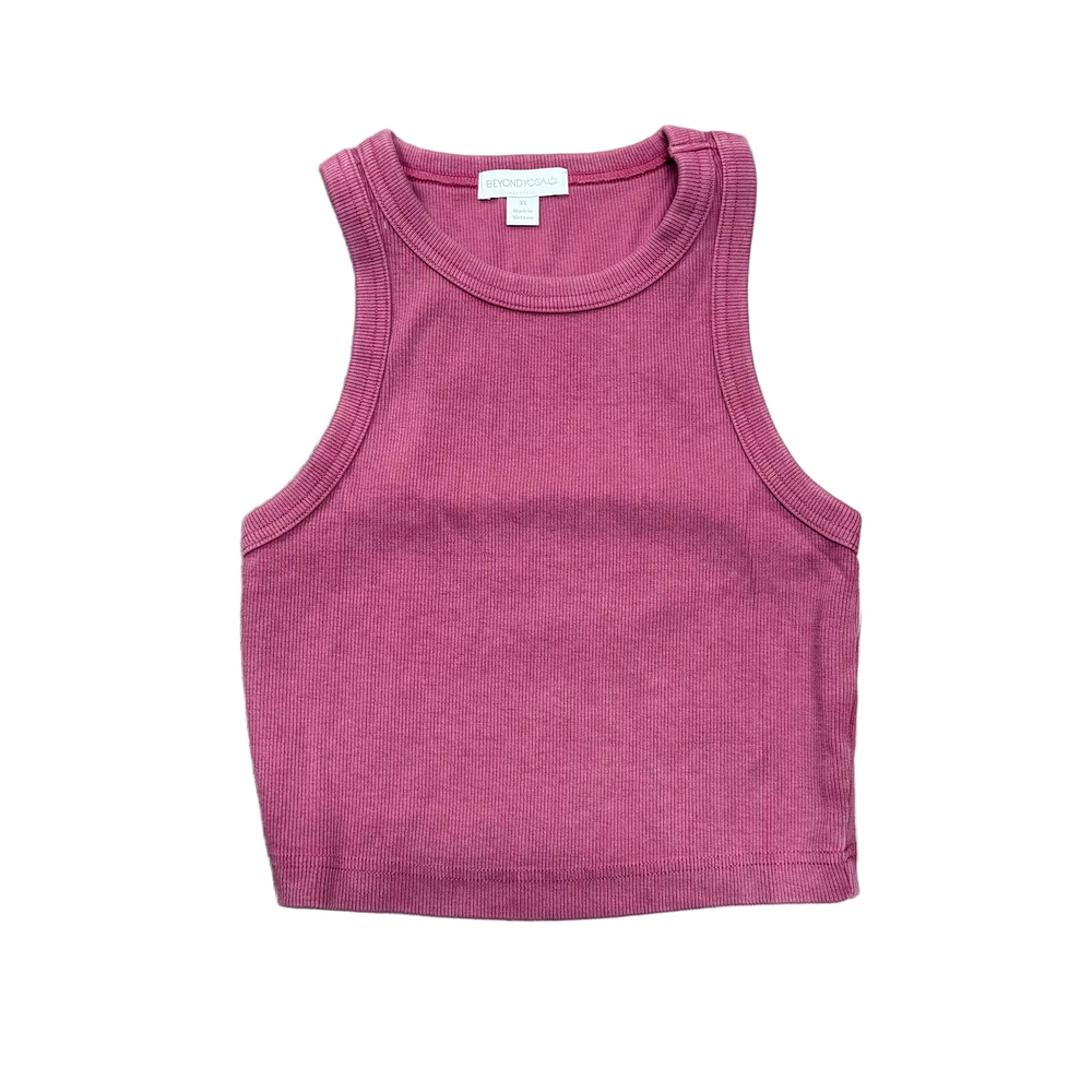 Beyond Yoga On Repeat Rib High Neck Cropped Tank