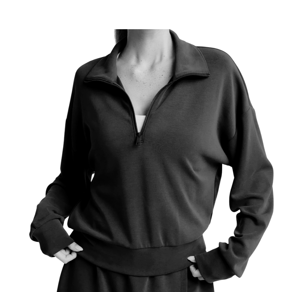 Beyond Yoga Luxe Sandwash Half Zip Pullover