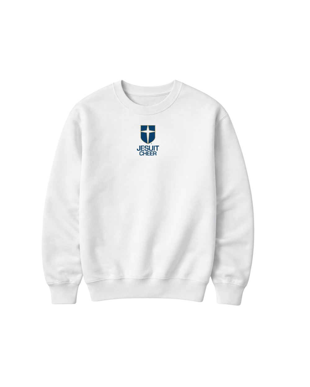 Jesuit Cheer White Crest Crew
