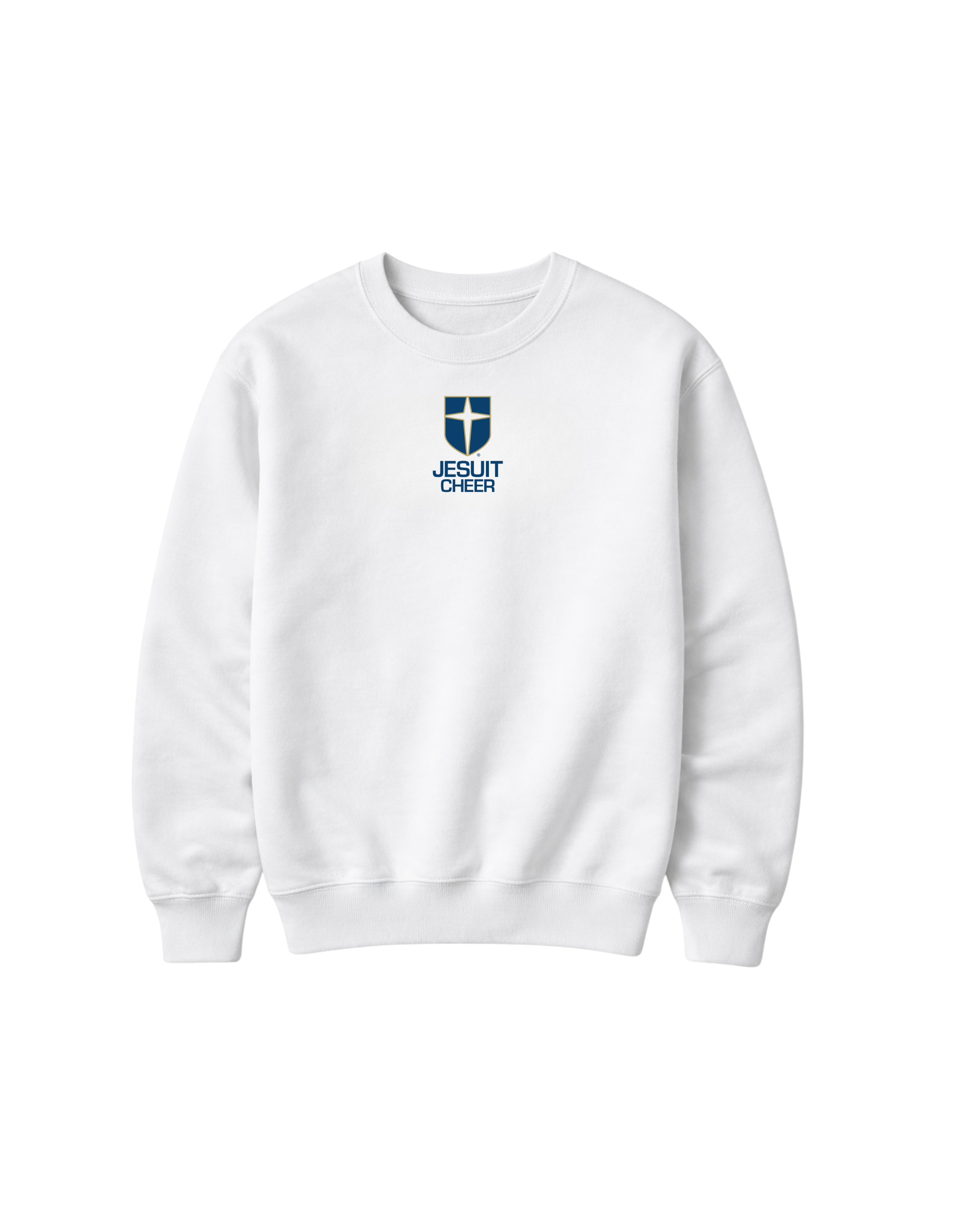 Jesuit Cheer White Crest Crew