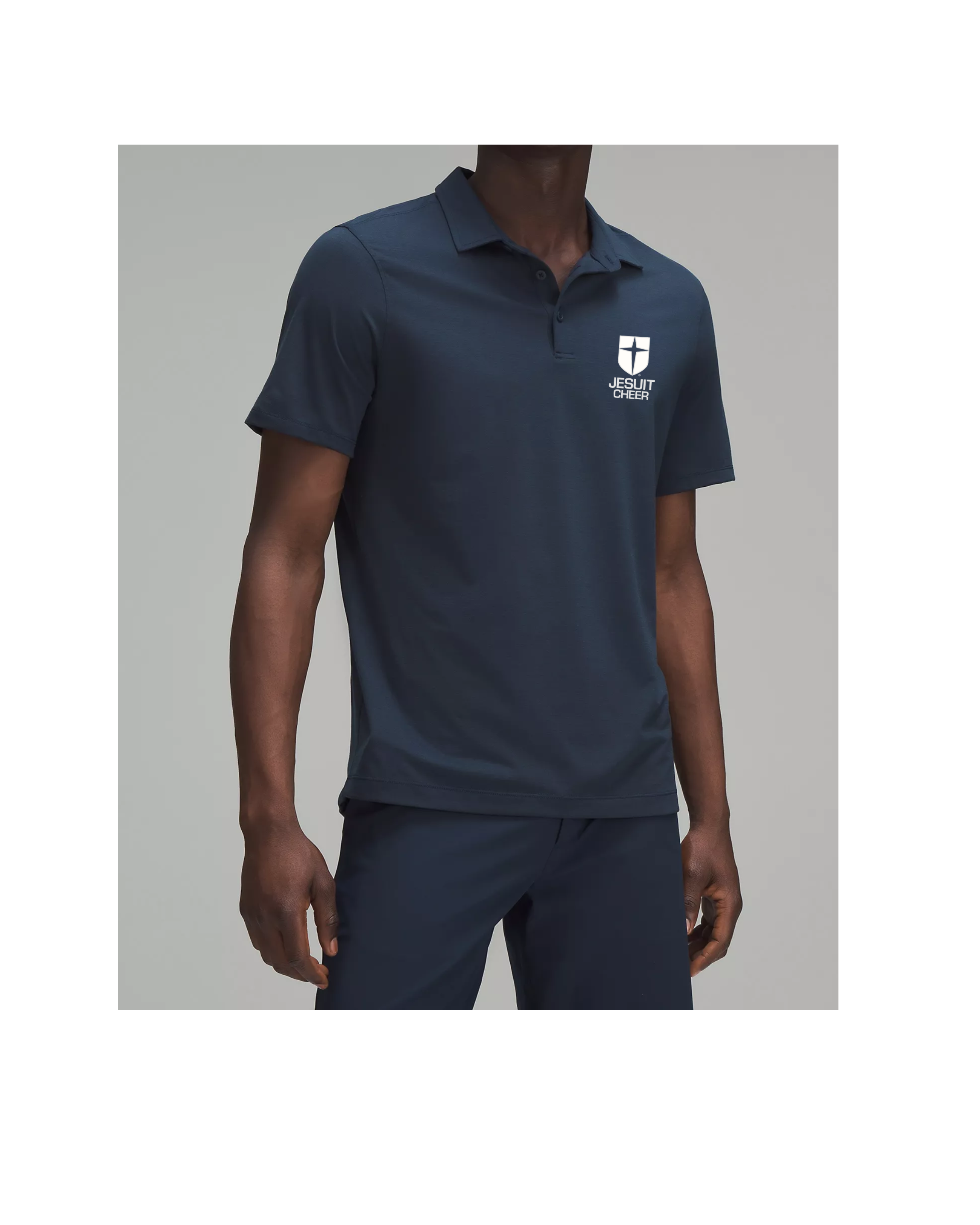 Jesuit Cheer Navy Dad Polo