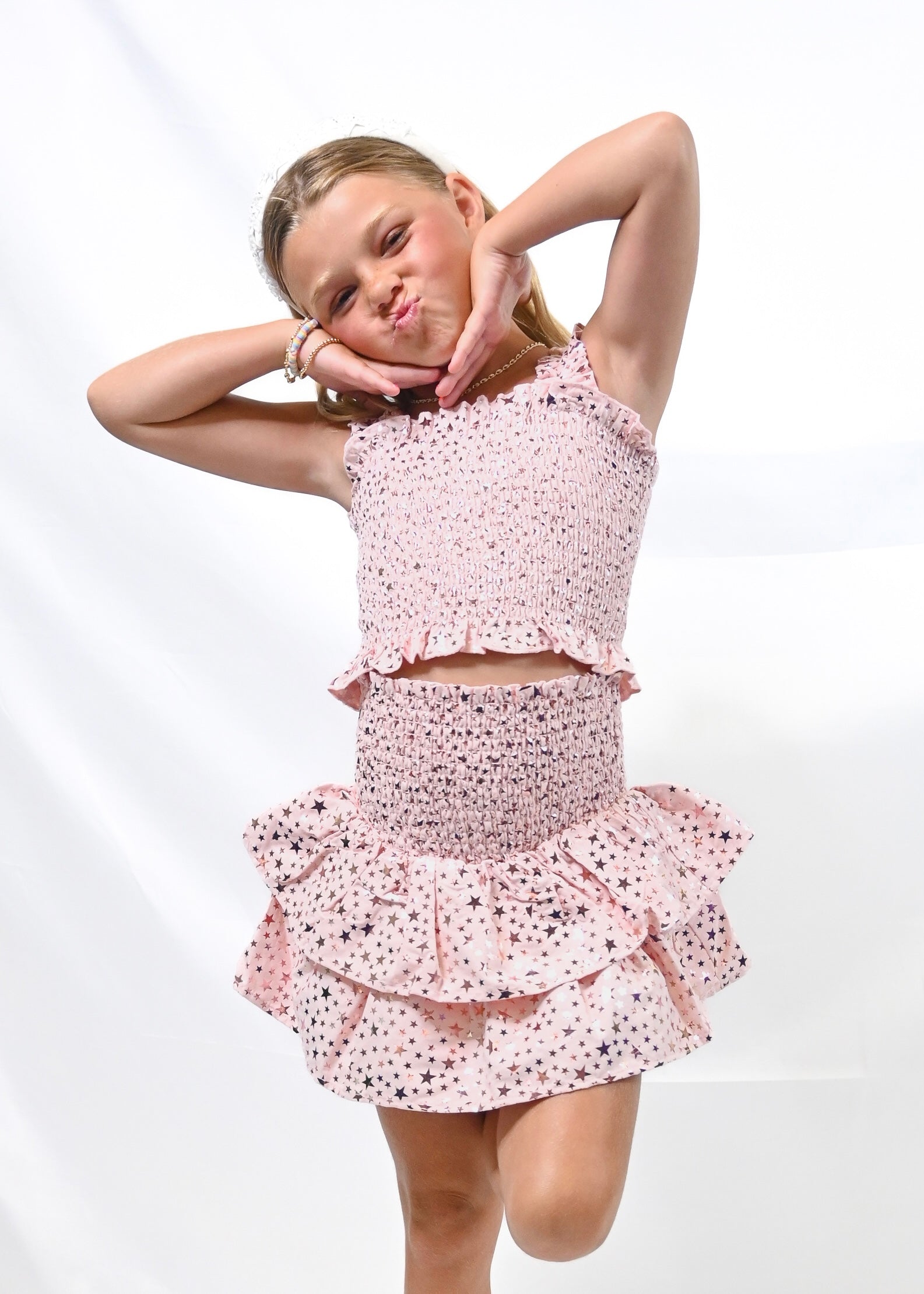 Youth Star Smocked Skort
