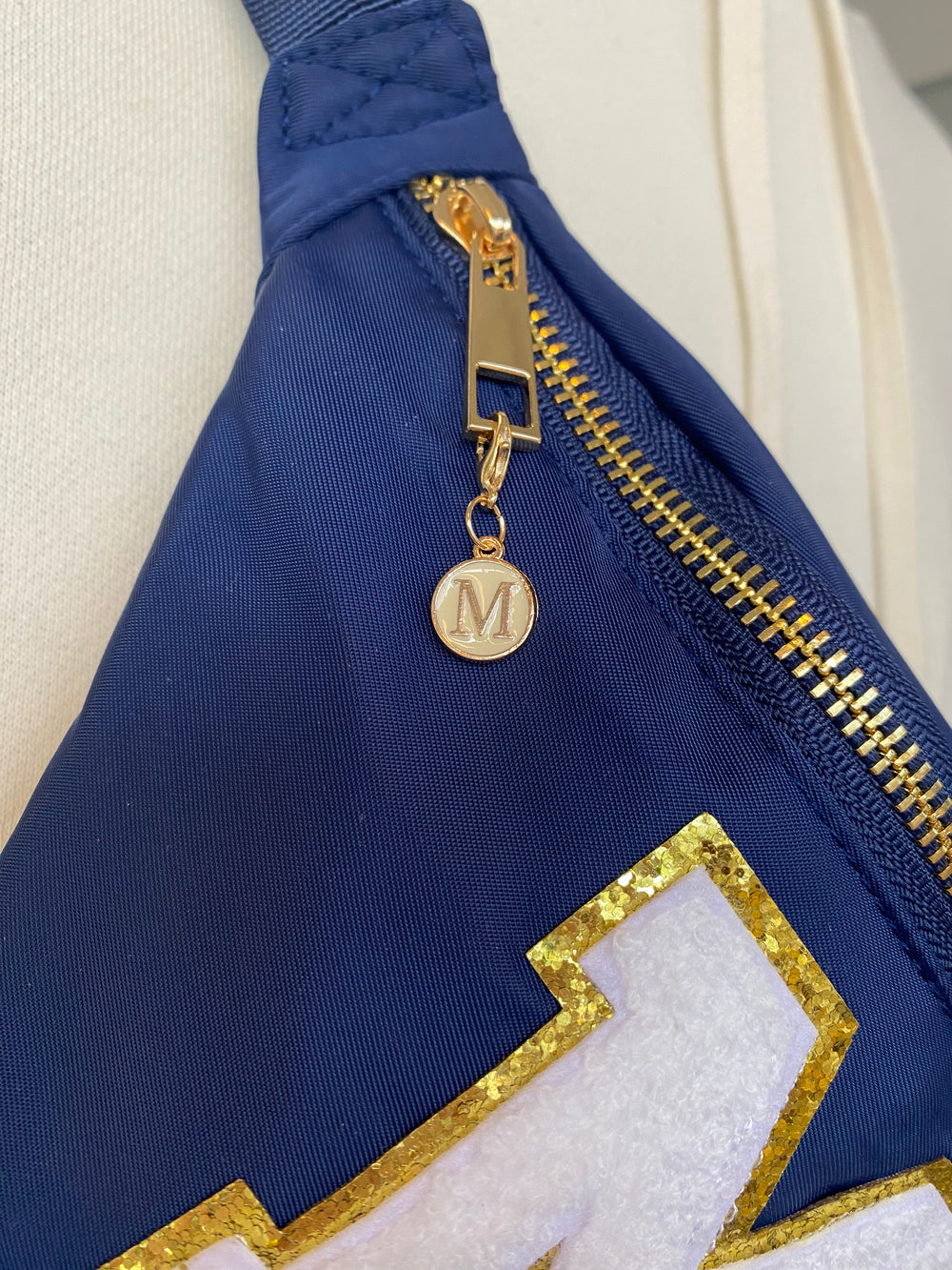 Enamel Monogram Zipper Charm