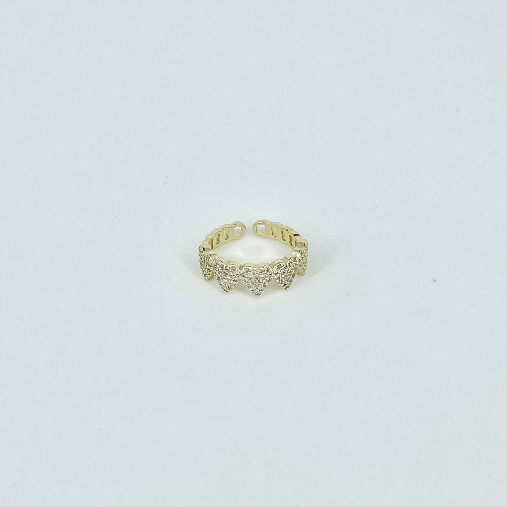 Crystal Heart Adjustable Ring