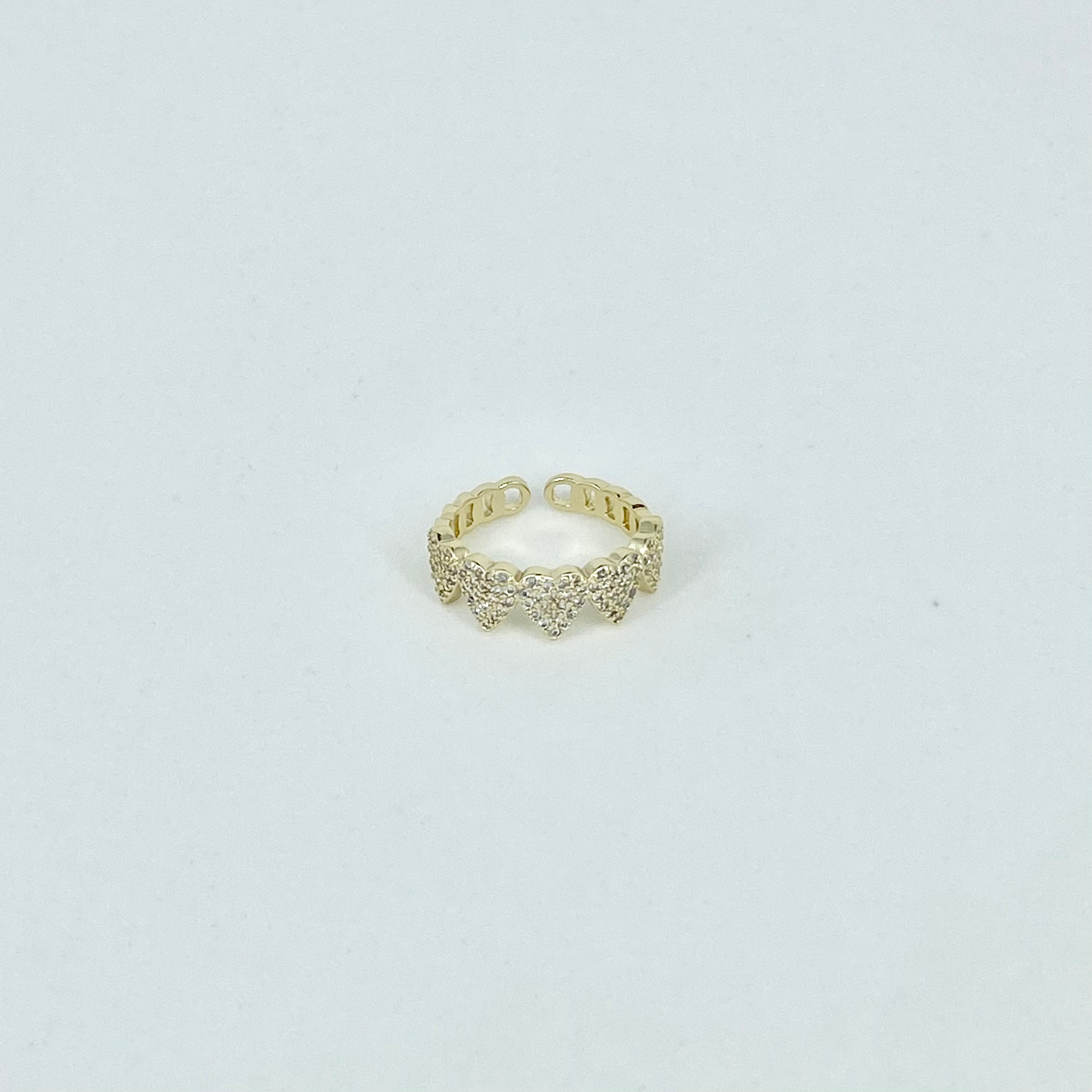 Crystal Heart Adjustable Ring