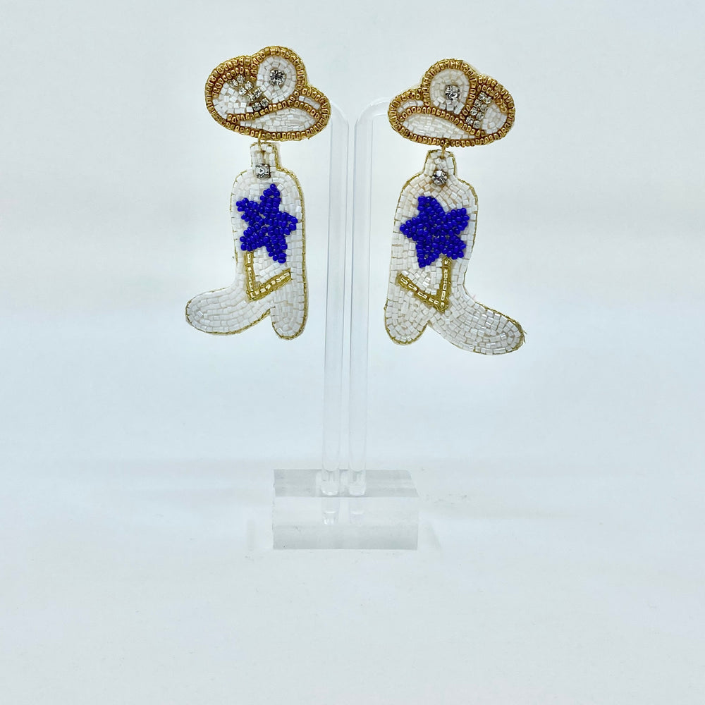 Blue Star Boot Earrings