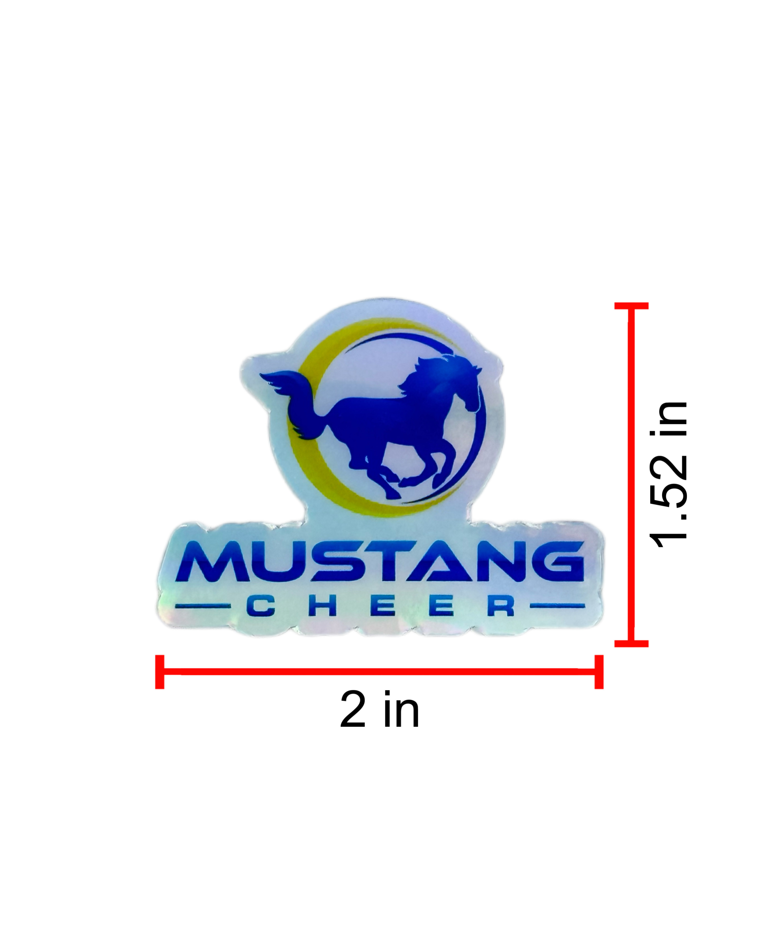 Holographic Mustang Cheer Decal