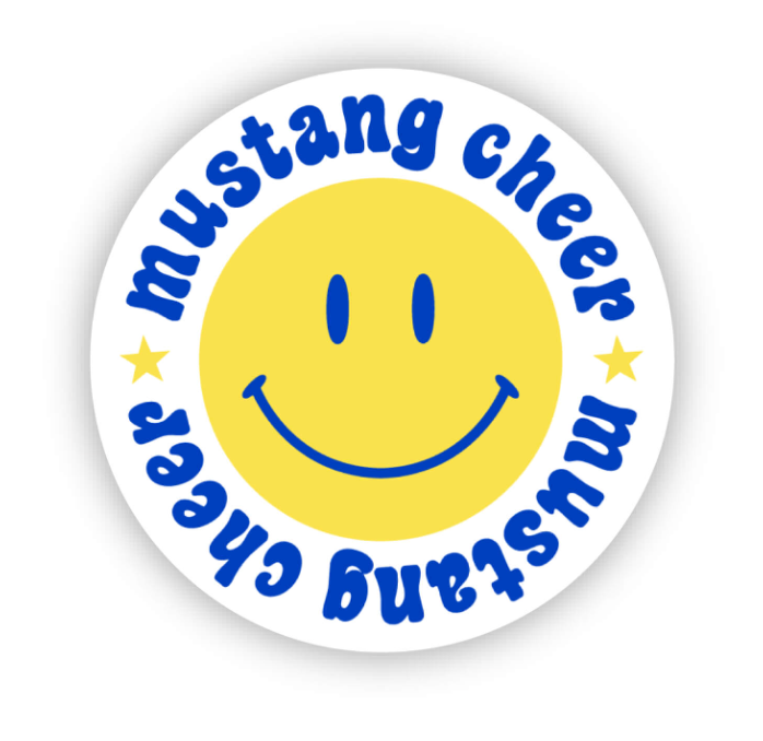 Mustang Cheer Smiley Decal