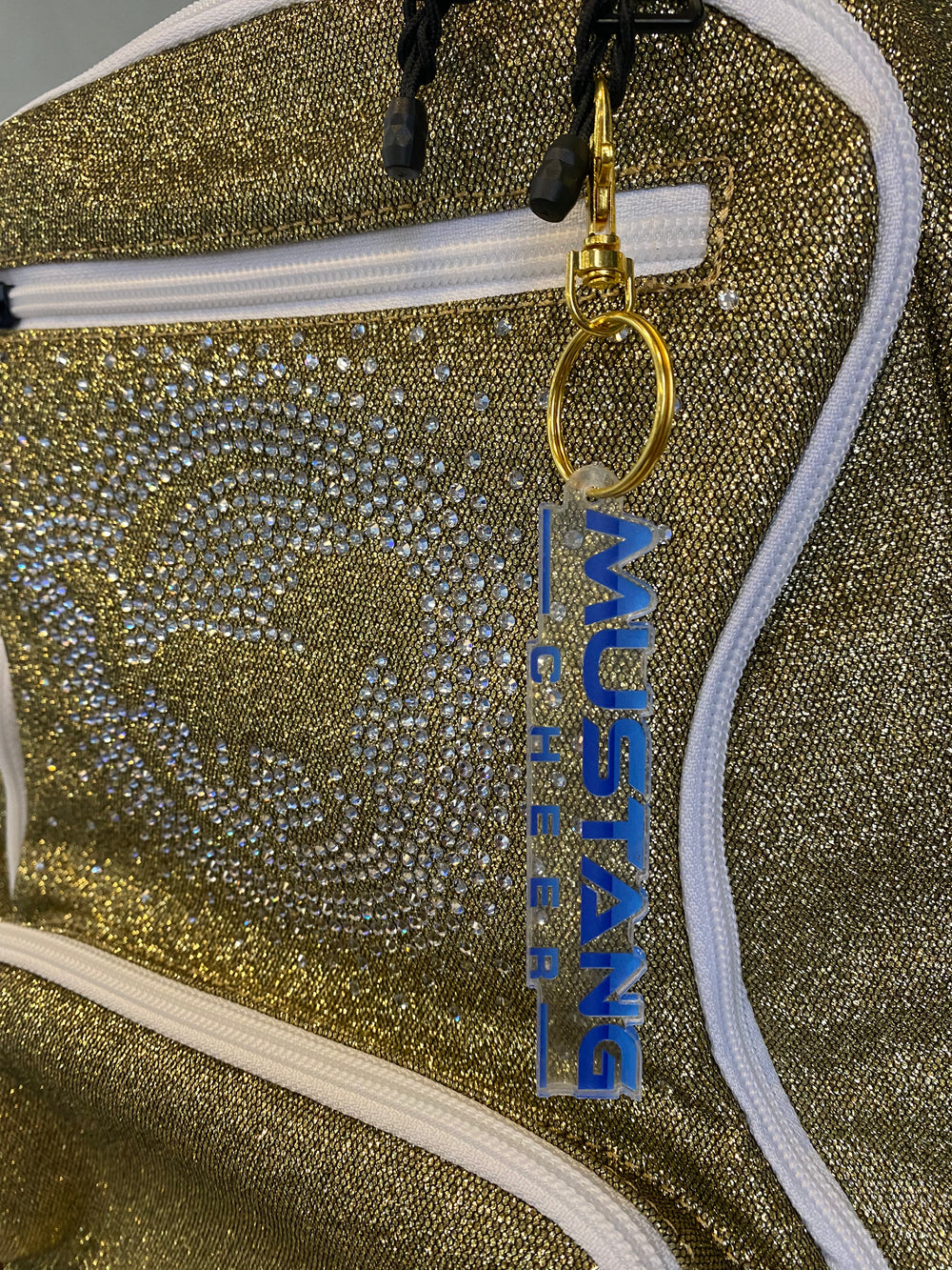 Mustang Cheer Acrylic Bag Tag