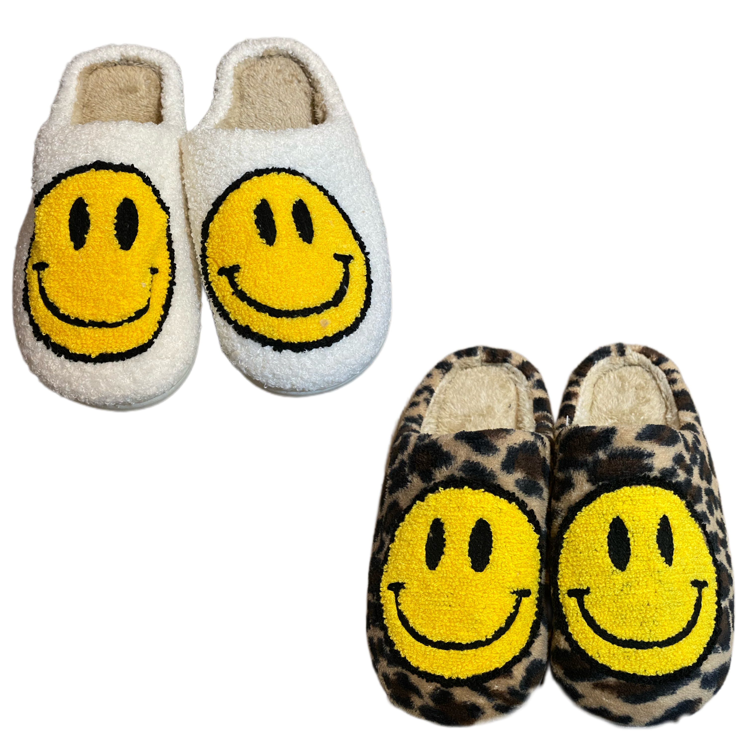SMILEY FUZZY SLIPPERS