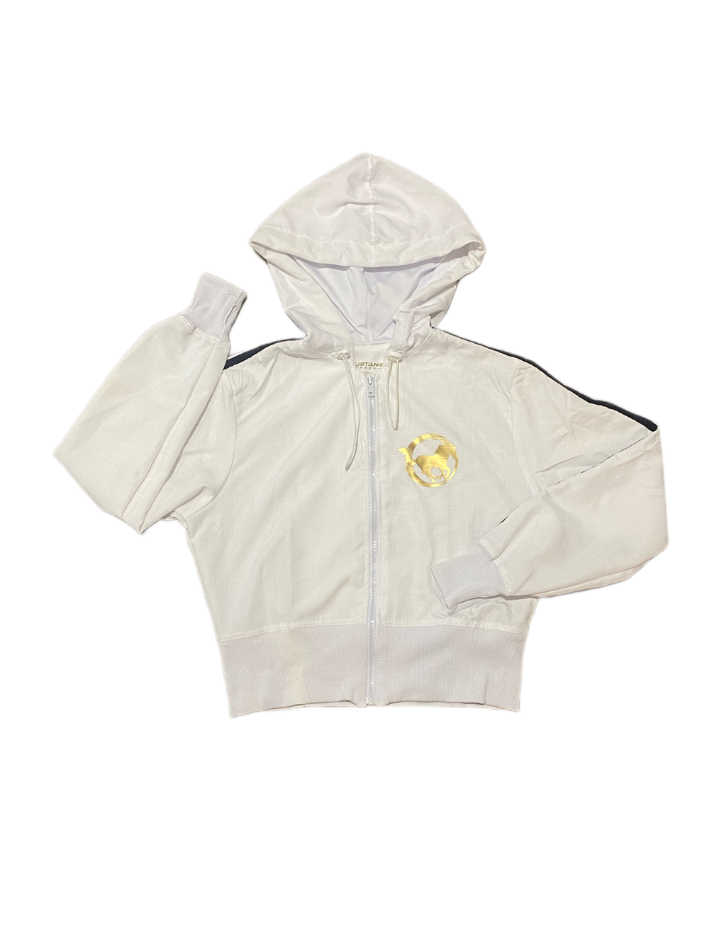 Mustang Cheer White Warm Up Jacket
